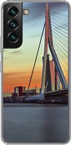 Geschikt voor Samsung Galaxy S22 hoesje - Rotterdam - Erasmus - Zonsondergang - Siliconen Telefoonhoesje