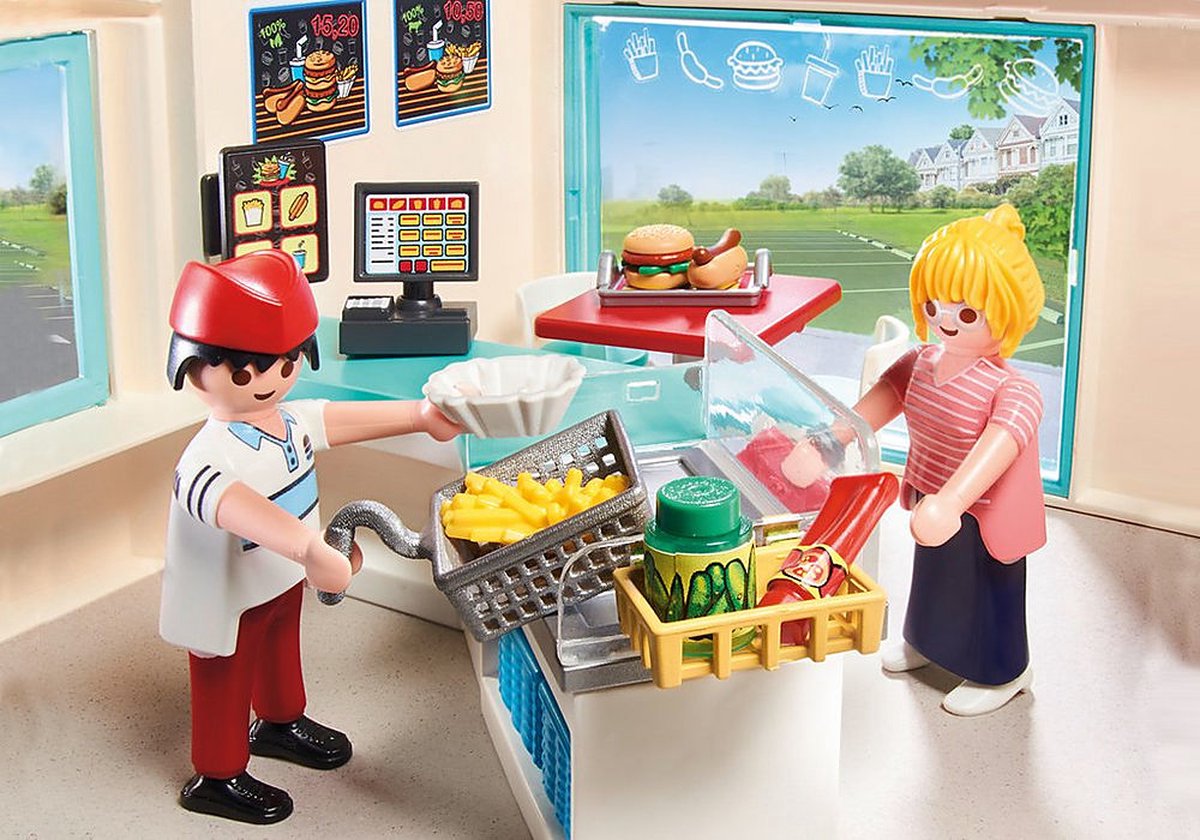 Enfant garçon avec hamburger playmobil - Playmobil