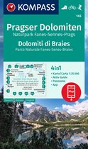 KOMPASS WK 145 Wandelkaart Pragser Dolomiten, Naturpark Fanes-Sennes-Prags, Dolomiti di Braies, Parco Naturale Fanes-Senes-Braies 1:25.000