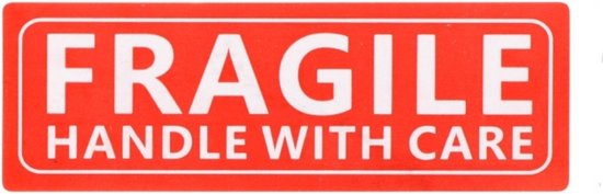 Foto: Stickers fragile multiplaza 25 stuks rood transport pakket verhuizen handle with care breekbaar waarschuwing