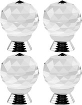 meubelknop - kastknop -deurknop voor kasten en meubels - glaslook / kristal - transparant - chique - 4 stuks