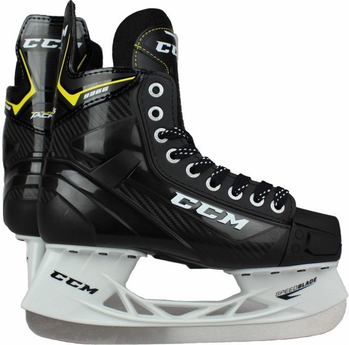 CCM – Supertacks 9366 – IJshockeyschaatsen – Schaatsen Kinderen – Zwart – Verstevigde Support & RVS Speedblade – Regular Fit – Maat EU 33.5