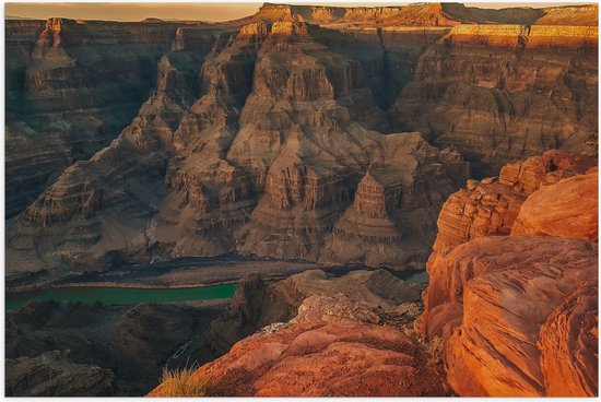 WallClassics - Poster (Mat) - Foto van Nationaal Park Grand Canyon - 60x40 cm Foto op Posterpapier met een Matte look