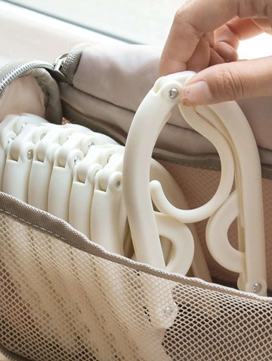 Wekuw 12 stuks opvouwbare kleerhangers, multifunctionele reisaccessoires, kunststof hanger, ruimtebesparend, met antislip, draagbaar, voor thuis, hotel, reizen, camping