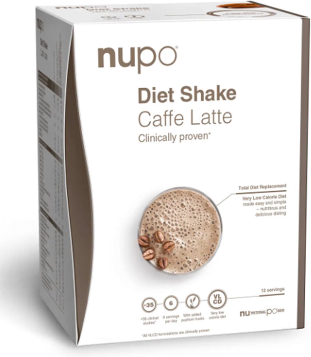 Nupo | Dieet Shake | Caffe Latte | 12 x 32 gram | Snel afvallen zonder poespas!