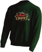 Kerst sweater - ALL THE JINGLE LADIES - kersttrui - GROEN - medium -Unisex