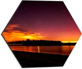 WallClassics - Dibond Hexagon - Golden Sky over the Sea - 30x26,1 cm Photo sur Hexagone (Avec Système d'accrochage)