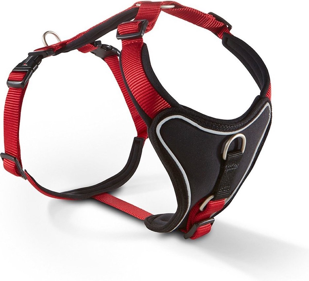 Wolters hondentuig gepolsterd Professional Comfort, maat 0: 30-35cm x 15mm rood/zwart