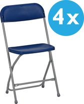 4 x klapstoel Titan | grijs/blauw | lichtgewicht