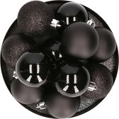 Boules de Boules de Noël House of Seasons - 10 pièces - noir - 6 cm - synthétique