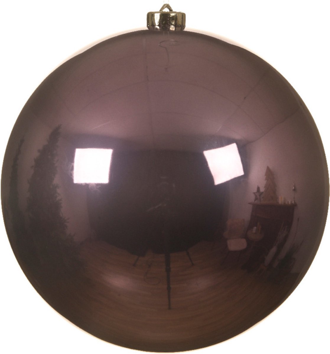1x stuks kunststof kerstballen lila paars - 14 cm - glans - Onbreekbare plastic kerstballen