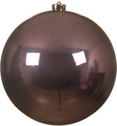 1x morceaux de boules de Noël en plastique violet lilas - 14 cm - brillant - Boules de Noël en plastique incassable