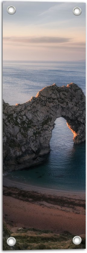 WallClassics - Tuinposter – Durdle Door - 20x60 cm Foto op Tuinposter  (wanddecoratie voor buiten en binnen)