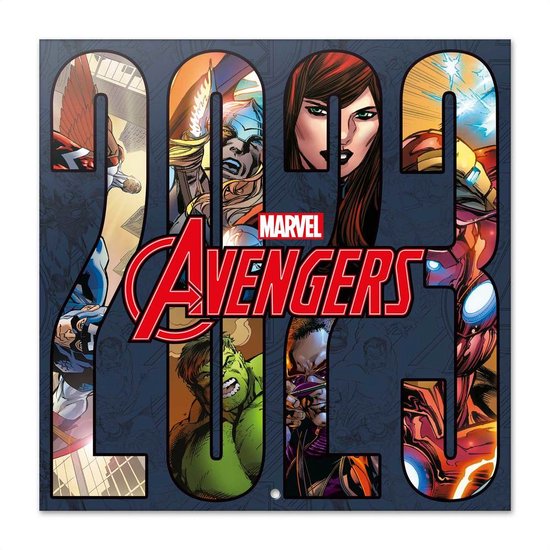 Avengers kalender 2023 - Marvel - Hulk - Thor - Iron Man - 30 x 30 cm 