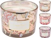 Home & Styling - Bougie parfumée - en verre avec fleurs - 8 cm - bougies parfumées