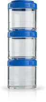 BlenderBottle GOSTAK - 3-Pack 100ml - CYAN. Handige container om je supplementen, wat groente of snacks in te bewaren en gemakkelijk en veilig in je tas, sporttas of rugzak te toen.