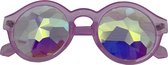Freaky Glasses - Caleidoscoop bril - Spacebril - Festivalbril - Rond montuur - Kunststof - roze