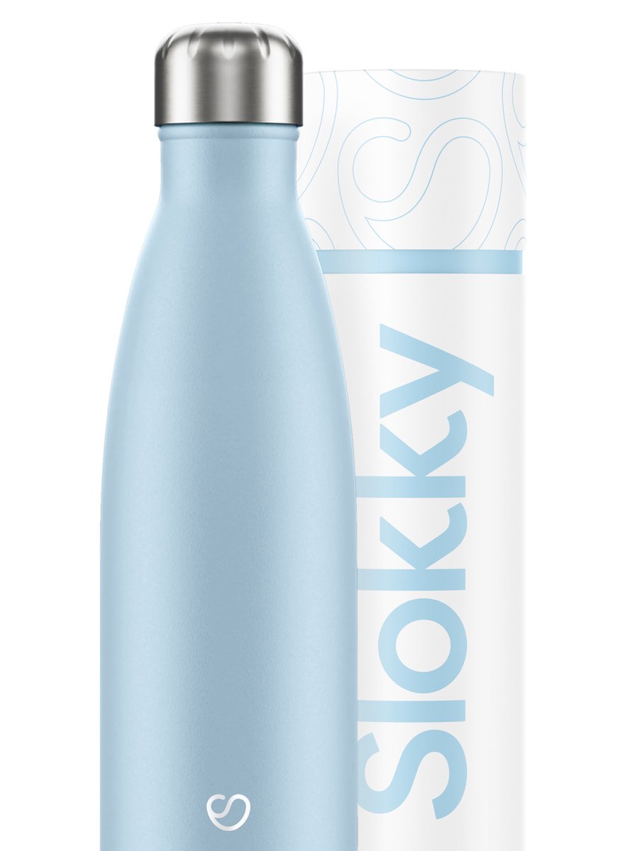 Slokky - Pastel Blue Thermosfles & Drinkfles - 500ml