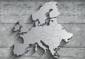 Fotobehang - Vlies Behang - Metalen Kaart van Europa - 368 x 254 cm