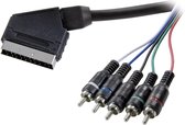 SpeaKa Professional Component cinch / SCART TV, receiver Aansluitkabel [5x Cinch-stekker - 1x SCART-stekker] 2.50 m Zwa