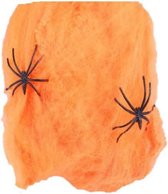 Spinnenwebdecoratie - Rekwisieten - Nep spinnenweb - Feestdecoratie - Nepspinnen - Horror - Oranje