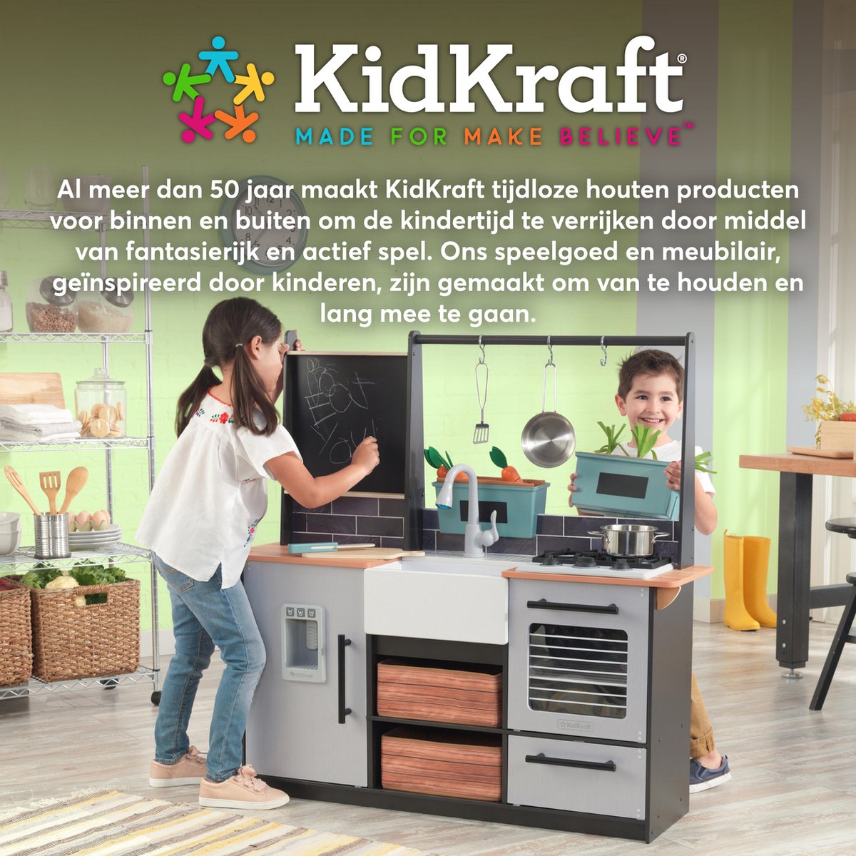 KidKraft - 53444 - Cuisine Enfant Farmhouse en bois avec EZ Kraft