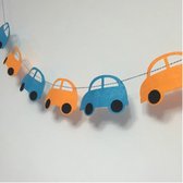 Originele Slinger Vilt – Vlag – Versiering – Banner – Guirlande – Auto’s | Oranje – Blauw – Car | Verjaardag – Feest – Party – Birthday – Babyshower - Kinderverjaardag | Kids – Jongen | Kinderkamer Decoratie