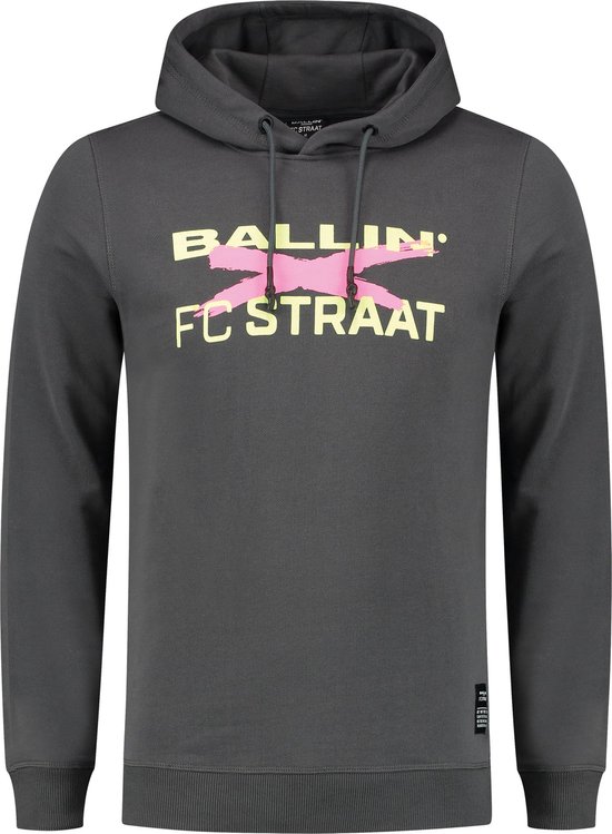 Ballin Amsterdam X FC Straat - Heren Slim Fit Hoodie - Grijs - Maat S