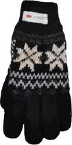 Handschoenen dames winter met Thinsulate voering (deels met wol) zwart