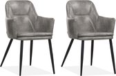 MX Sofa Stoel Venz, kleur Lichtgrijs (set van 2 stoelen)