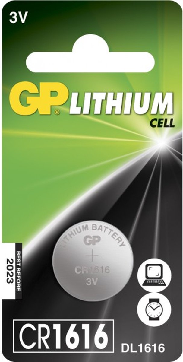 Doosje GP CR1616 (DL1616) Lithium knoopcellen 10x 1 stuk
