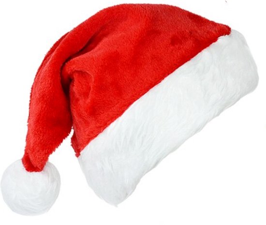 COM-FOUR® 6x Kerstmanmuts van pluche met pompon – X-Mas COM-FOUR® 6x Kerstmanmuts van pluche met pompon – X-Mas