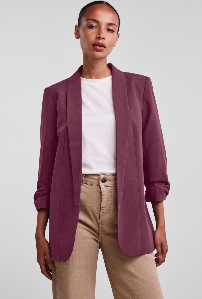 Pieces Blazer Pcboss 3/4 Blazer Noos 17090996 Grape Wine Dames Maat - XS