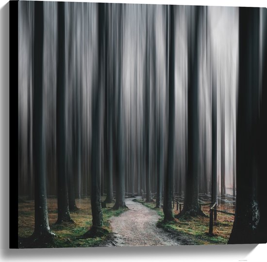 WallClassics - Canvas  - Hele Hoge Abstracte Bomen - 60x60 cm Foto op Canvas Schilderij (Wanddecoratie op Canvas)