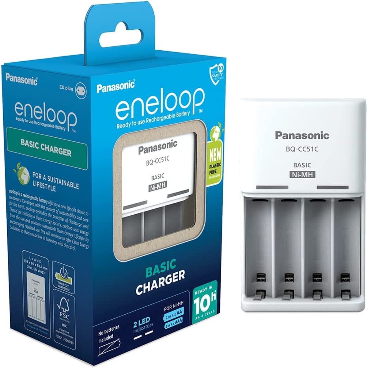 Panasonic Basic BQ-CC51 Stekkerlader NiMH AAA (potlood), AA (penlite)