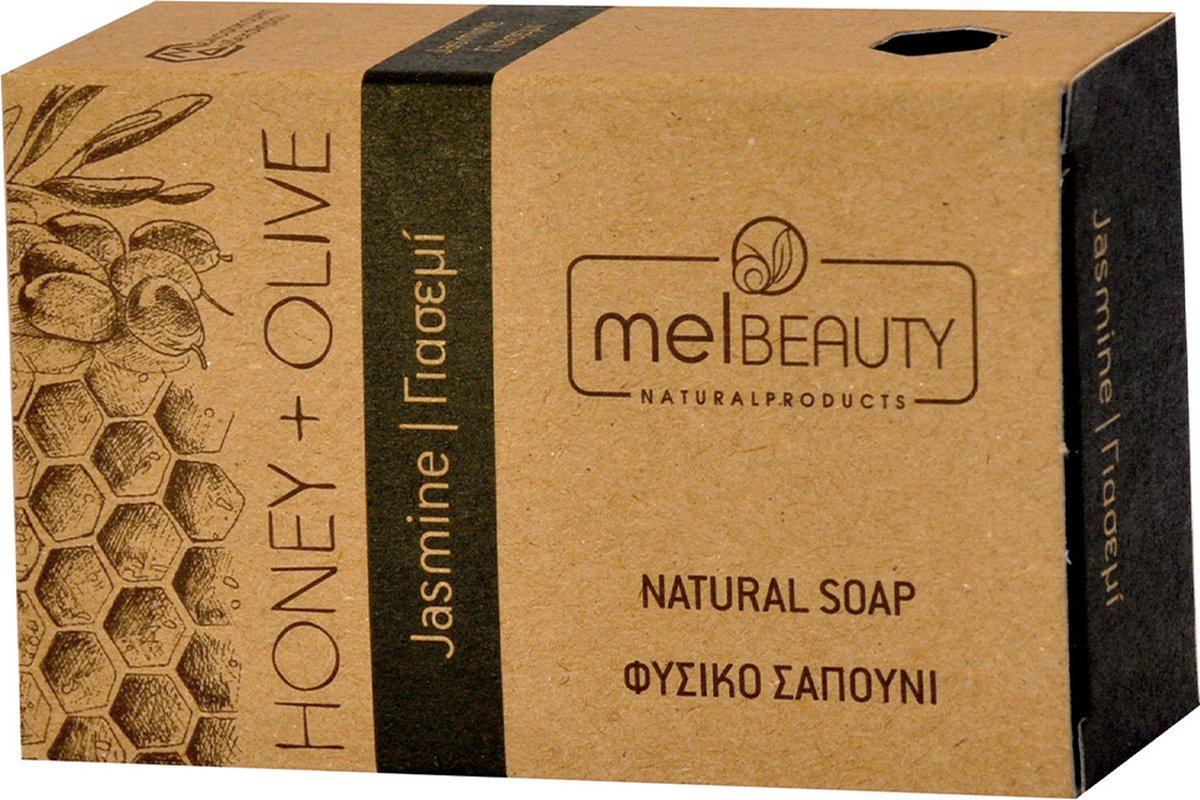 MelBeauty Honey and Olive Oil Soap with Jasmine Aroma 85gr | Olijfolie Zeep met Honing | Handzeep