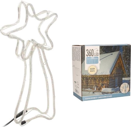 Kerst bundel Kerstverlichting Lichtgordijn van ijspegels van 12