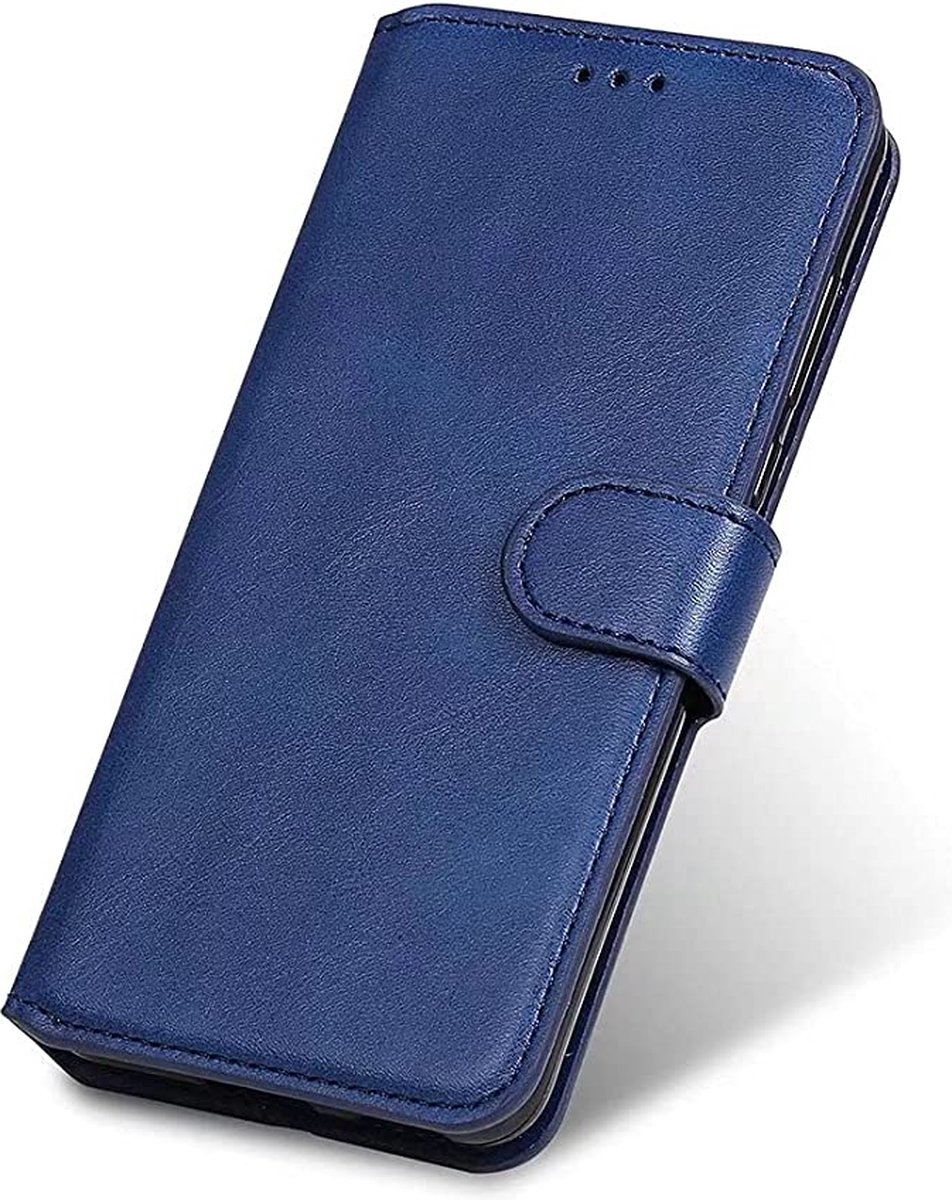 Google Pixel 7 Pro Wallet Flip Cover Premium Lederen Hoesje - Blauw