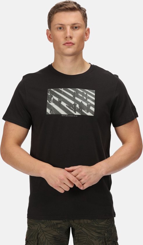 Het Regatta Cline VI T-shirt met korte mouwen - heren - Coolweave - katoen - Zwart