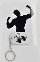 porte-clés fitness avec carte - cadeau sport - sport - Joli cadeau à offrir à votre athlète - 2,9 x 5,4 cm