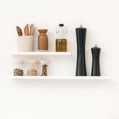 Kitchen Lab Co. Keukenrek Wit - 50cm - Wandrek Metaal - Kruidenrek Ophangbaar - Wandplank