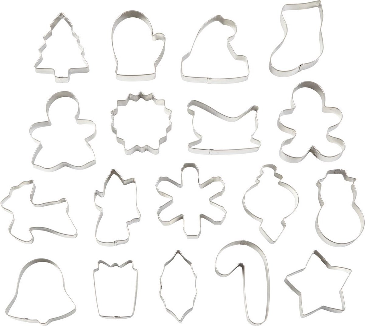 Wilton - Metalen Uitsteker Set Kerst - Set/18