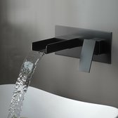 Luxe design zwarte inbouw watervalkraan