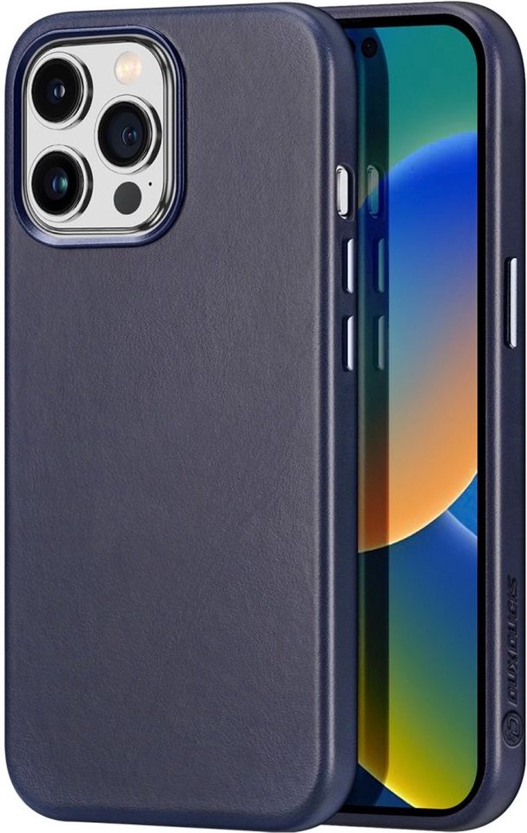 Dux Ducis - Naples Series - Apple iPhone 14 Pro Max Hoesje - Backcover met Magneet ring - Donker Blauw