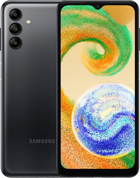 Samsung Galaxy A04s smartphone 32GB zwart, 6,5″ scherm, 90Hz, 5000mAh batterij, dual camera, uitbreidbaar geheugen