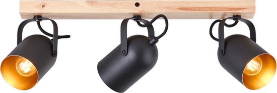 Spot Lumineux 3 Flammes Ardon - Métal Noir Mat Et Doré - Orientation Réglable - Sans Ampoules (3x E14 Max)
