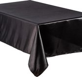 Tafelkleed/tafellaken - zwart - 140 x 240 cm - polyester