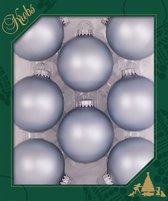 Bellatio Decorations Kerstballen - 8st - glazen - starlight velvet blauw - 7 cm