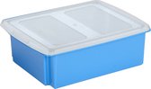 Sunware opslagbox 17 liter blauw 45 x 36 x 14 cm met afsluitbare deksel