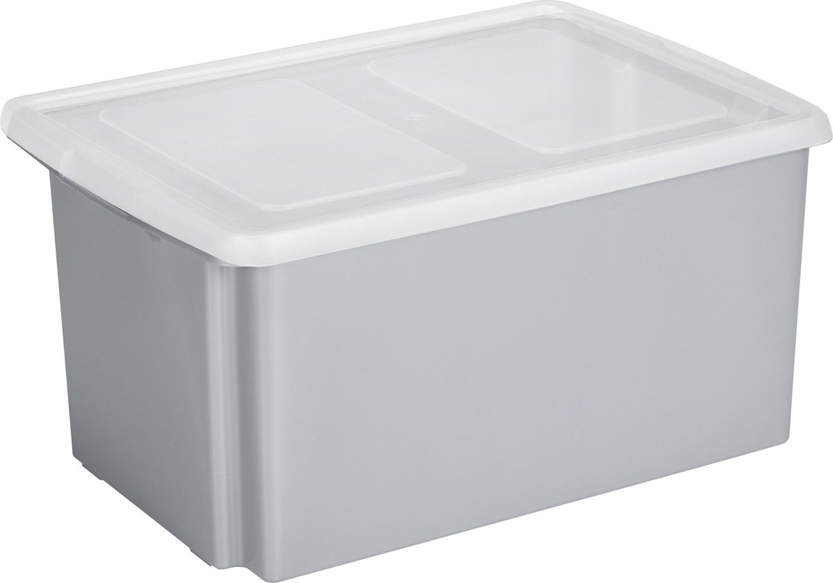 Sunware opslagbox 51 liter grijs 59 x 39 x 29 cm met afsluitbare deksel